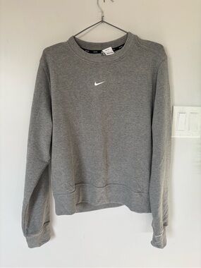 Nike Dri-FIT One Women’s Crew-Neck French Terry Sweatshirt Heather Grey L